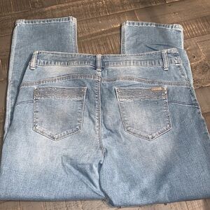 Chico's‎ So Lifting Jeweled Blue Capri Jeans Size 1X